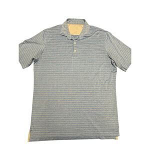 Jonnie-O Polo Shirt Size L Blue with Gray Stripe